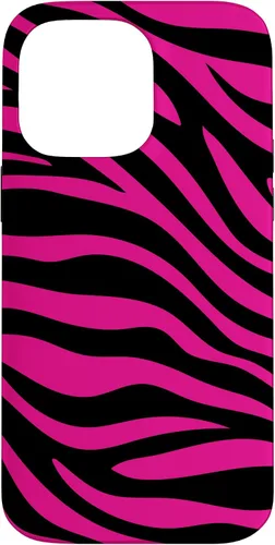 Vista 21 de Zebra Animal Print Pattern Black and Pink Cute Phone Case for iPhone 17