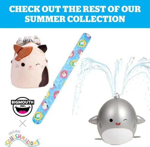 Vista 5 de BigMouth x Squishmallows - Flotador inflable grande original para piscina, anillo de natación para adultos y niños, suministros para fiestas