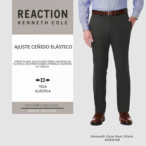 Vista 5 de Kenneth Cole Reaction Pantalón de vestir jaspeado ajustado para hombre Beige