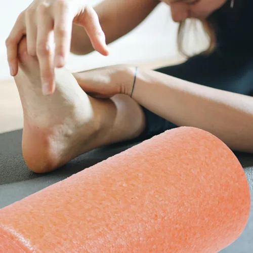 Vista 4 de Yoga Massage Roller Extra Firm High Density Epp Orange