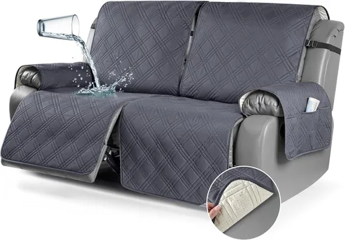 Vista 54 de TAOCOCO Fundas para Sillón de Dos Plazas Reclinable 100% Impermeables, Fundas Divididas para Loveseat Reclinable, Funda Antideslizante para Sofá