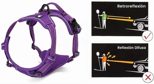 Vista 2 de JUXZH Truelove Arnés para perro sin tirones con mango de fácil control y 2 accesorios para correa, chaleco reflectante ajustable para mascotas