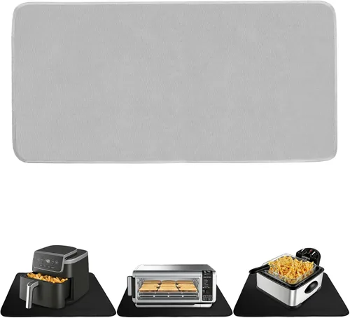 Vista 23 de Alfombrilla resistente al calor para freidora de aire, freidora profunda, horno, almohadillas calientes negras de 12 x 14 pulgadas para protector
