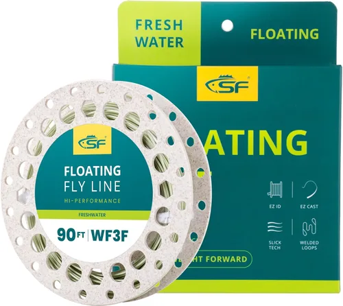 Vista 33 de SF Floating Fly Line for River/Lake, Weight Forward 90FT Fly Fishing Fluo amarillo