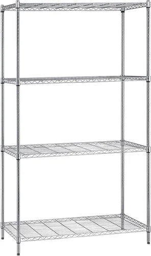 Vista 109 de Quantum Storage Systems kit para principiantes para unidad de librero de 4 niveles, de 54 pulgadas de alto, en alambre, con acabado en cromado