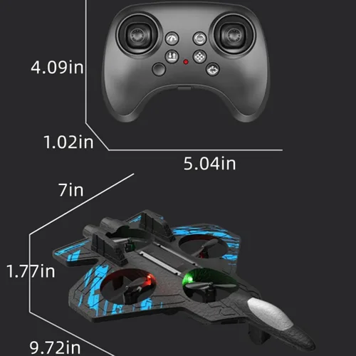 Vista 8 de Nuevo juguete RC Stunt Fighter Jet 2026 para niños con giros de 360° y luces LED, avión de control remoto de espuma, avión RC para niños y adultos