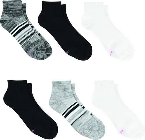 Vista 3 de Hanes Calcetines de tobillo ligeros y transpirables para mujer, paquete con 6 pares