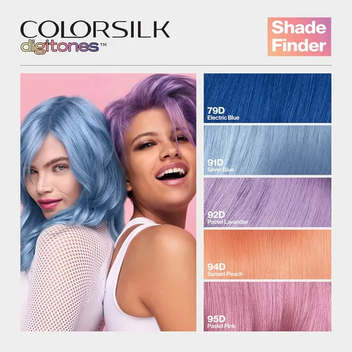 Vista 7 de Revlon ColorSilk Digitones - Tinte permanente para el cabello con queratina, azul plateado 91D, 1 unidad