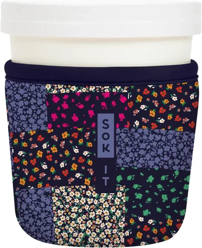 Vista 137 de Sok It IceCreamSok - Funda de neopreno aislada (flores abstractas, pintas de helado cónicas)