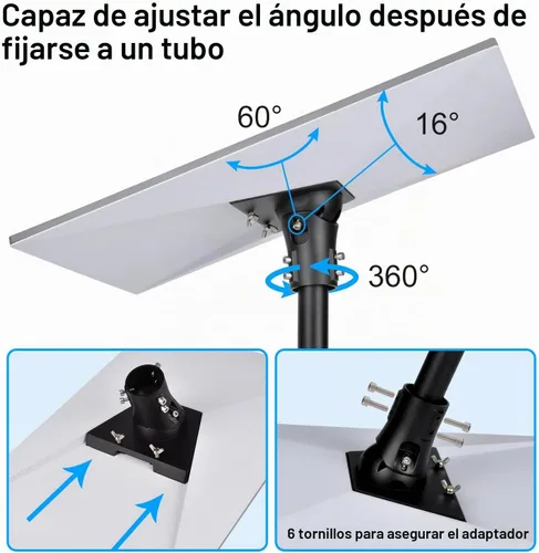 Vista 4 de Kit de montaje de poste de pared para placa Starlink Standard 4/4X Negro-1