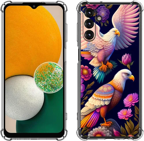 Vista 35 de Samsung Galaxy A14 5G - Funda para teléfono celular, diseño de flores de mariposa azul, a prueba de golpes, TPU con bordes elevados, compatible