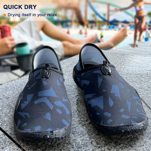 Vista 9 de BULLIANT Zapatos de agua para hombre, zapatos de natación para playa, zapatos unisex con ajuste elástico