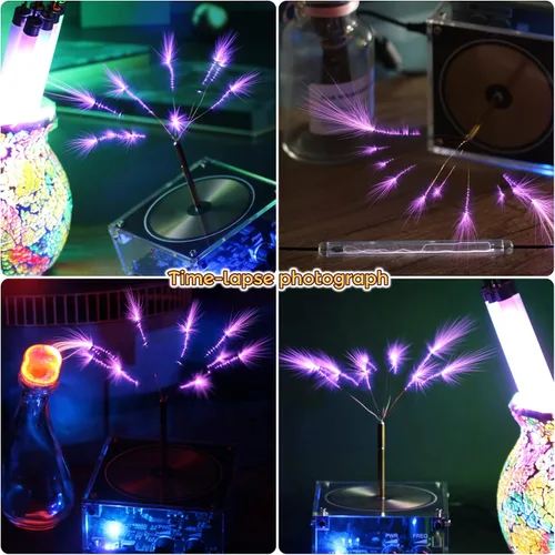 Vista 14 de Joytech Bluetooth Music Tesla Coil Arco Plasma Bocina de transmisión inalámbrica Modelo de juguete de escritorio experimento SSTC SS02