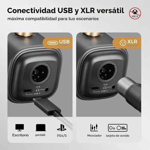 Vista 4 de NearStream AM25X Gen2 XLR/USB Micrófono de condensador con soporte