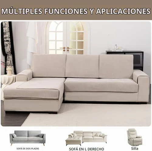 Vista 4 de Fundas de felpilla para sofá modular, fundas de sofá en espiga lavables para perros, divertidas fundas de sofá mullidas para sofá, protector