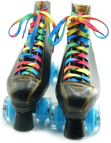 Vista 2 de DECKER - Cordones planos y anchos para patines de hockey, 2 pares de cordones