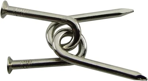 Vista 2 de MilesMagic Cerrar clásico Nail Puzzle Gimmick Magician's Nail Jail Hook Puzzle Magic Trick, Plata