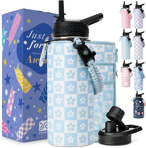 Vista 129 de DYSANKY Botella de agua aislada de 32 onzas, metal al vacío de acero inoxidable grueso, jarra de agua deportiva portátil para gimnasio y senderismo