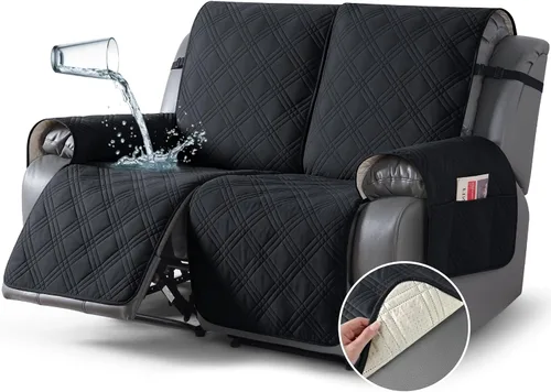 Vista 12 de TAOCOCO Fundas para Sillón de Dos Plazas Reclinable 100% Impermeables, Fundas Divididas para Loveseat Reclinable, Funda Antideslizante para Sofá