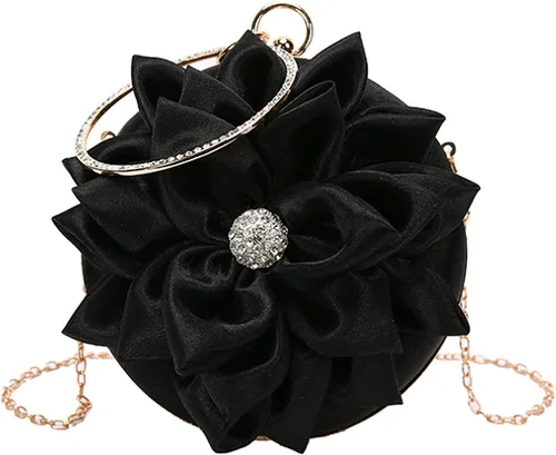Vista 10 de Buddy - Bolso de mano de satén suave para mujer, con forma de rosa, para boda, fiesta