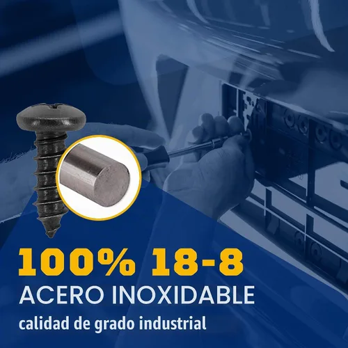 Vista 2 de Tornillos de acero inoxidable, cabeza negra, acabado oxidado (paquete de 4)