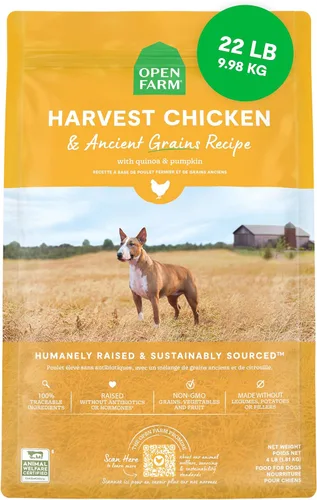 Vista 23 de Open Farm - Alimento seco para perros con cerdo y granos ancestrales, receta de cerdo criado de forma humanitaria con granos sanos, sin saborizantes