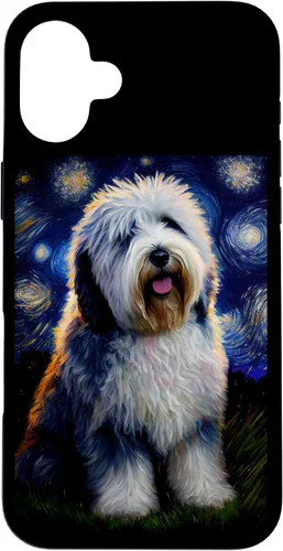 Vista 23 de Old English Sheepdog in Starry Night Painting Dog Mom Dad Case for iPhone 17