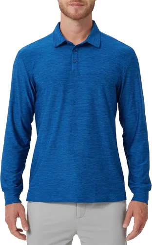 Vista 70 de NAVISKIN Camisas polo de manga larga para hombre, camisas de golf con cuello UPF 50 SPF para hombre, secado rápido, absorbe la humedad