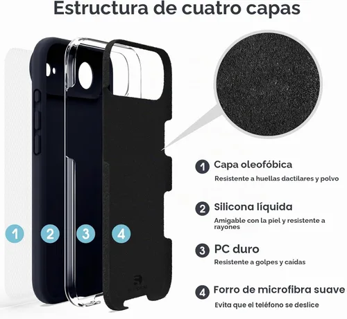 Vista 6 de Supdeal Funda de silicona líquida para iPhone Air - [Protección total para la cámara] [Forro de microfibra suave antiarañazos] Funda de teléfono