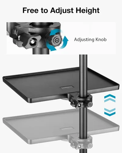 Vista 7 de InnoGear Bandeja de soporte para micrófono, bandeja de soporte para micrófono con soporte para teléfono, abrazadera ajustable en estante de 10.6 x