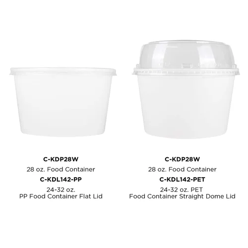 Vista 4 de Karat Tazones de sopa de papel para alimentos calientes y fríos, ideales para sopa, fideos, pasta y aperitivos, color blanco (C-KDP28W)