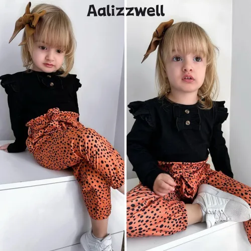 Vista 2 de Aalizzwell Traje de otoño para niñas pequeñas con horquilla