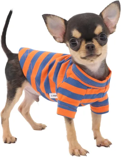 Vista 12 de LOPHIPETS Camiseta de perro 100% algodón para perros pequeños Taza de té Chihuahua Yorkie Ropa para cachorros - Azul/XXS