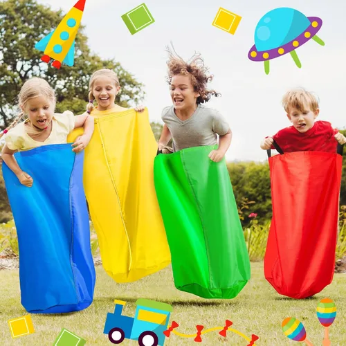 Vista 5 de Yunsailing 40 Pieces Potato Sack Race Bags Large Bags Lawn Outdoor Games Party Games for Kids School Adults Family Backyard Party Birthday Outside