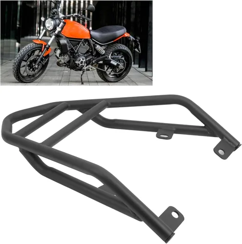 Vista 7 de Portaequipajes para motocicleta, estante trasero para equipaje de asiento individual, portaequipajes trasero soporte de tubo de acero M516‑B035‑BLK