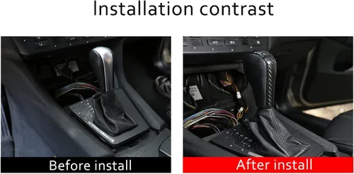 Vista 3 de YIWANG Cubierta de la cabeza de la perilla de palanca de cambios de fibra de carbono 100% real para BMW E39 E60 E61 E83 E53 E46 Accesorios de coche