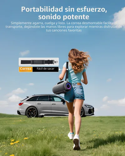 Vista 7 de Altavoces Bluetooth portátiles inalámbricos de actualización, sonido fuerte de 200W (pico)/graves profundos para fiesta, altavoz impermeable al aire