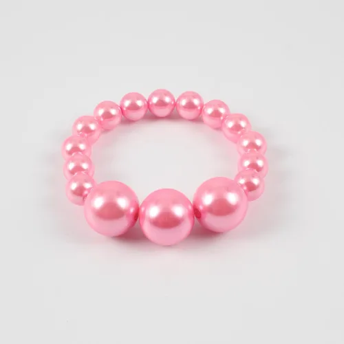 Vista 8 de KOSMOS-LI Juego de collar y pulsera de perlas de imitación grandes para mujer de 19 pulgadas, Plástico, Perla