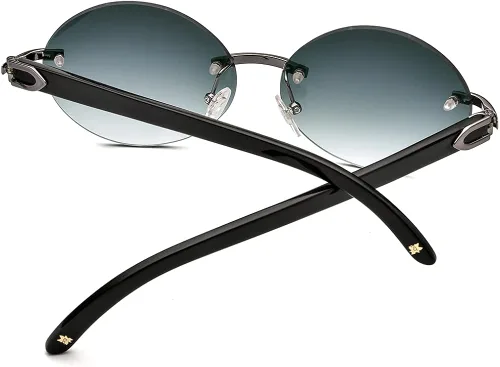Vista 6 de HEPIDEM Gafas de sol cuadradas 100 Really Buffalo Horn para hombre sin montura 4189705 Marrón