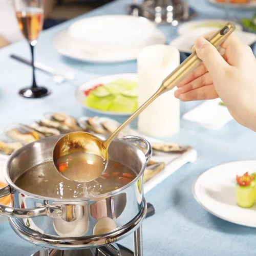 Vista 8 de Juego de utensilios de cocina, herramientas de oro, espátula, pala, sopa, cuchara, tornero, pinzas, accesorios de cocina, herramientas para hornear