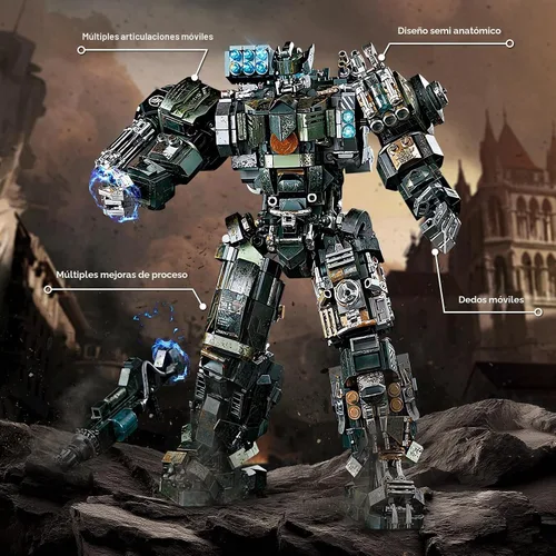 Vista 3 de HIGH GODO Mech - Juego de bloques de construcción para adultos, kit de construcción de modelo de robot motorizado con múltiples armas, regalos