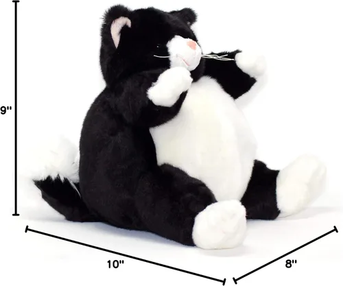 Vista 5 de Unipak Peluche de gato plumpee blanco y negro de 9 pulgadas de alto