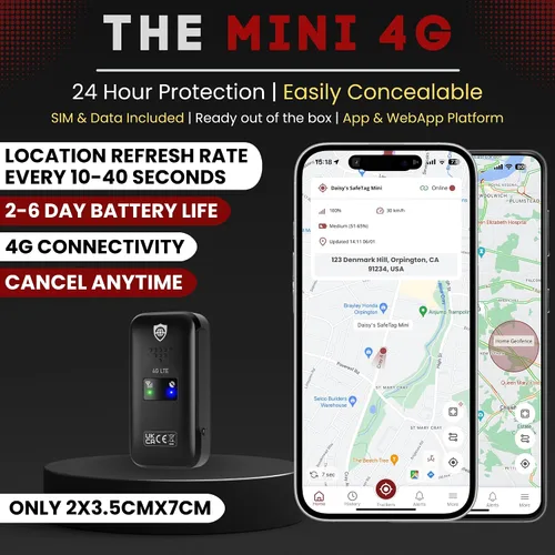 Vista 3 de SafeTag Mini rastreador GPS recargable 4G - 4G LTE, automóvil, furgoneta, motocicleta, etc. 34-205 países, seguimiento y notificaciones en tiempo