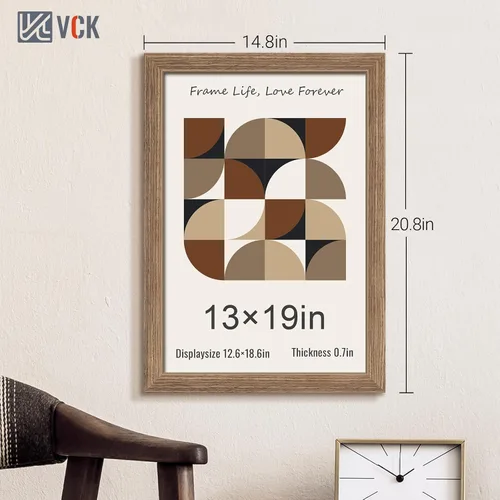 Vista 299 de VCK Marcos para póster de madera maciza de 22.375 x 34 pulgadas, marco de fotos A1 negro con montaje en pared, paquete de 3
