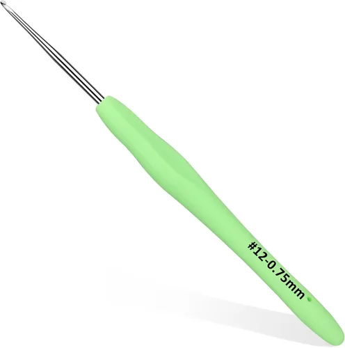 Vista 15 de SHWAKK Gancho de ganchillo pequeño, gancho ergonómico de encaje de 0.020 in, agujas de ganchillo pequeñas para manos artríticas, agujas de tejer