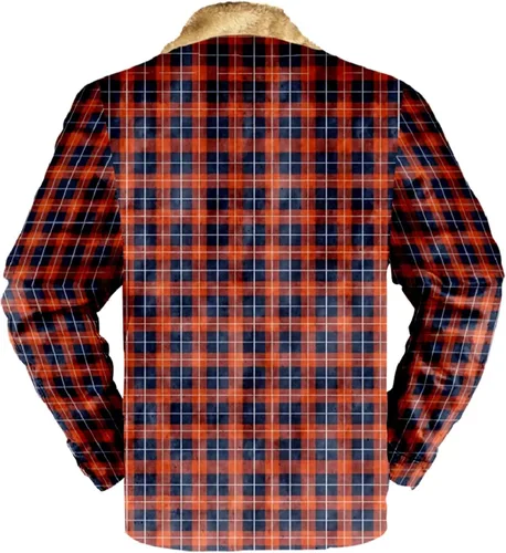 Vista 2 de Chaqueta de franela para hombre, forro de sherpa, forro polar, con capucha, manga larga, abrigo cálido para invierno, chaqueta para exteriores