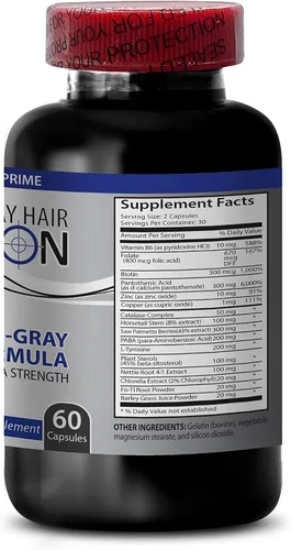 Vista 5 de Catalase Anti Gray - Solución para el cabello gris para hombres y mujeres, suplementos anti canas, vitaminas, color natural orgánico para cobertura