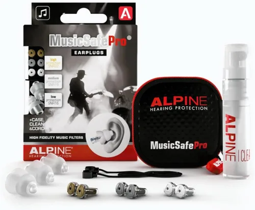 Vista 9 de Alpine MusicSafe Pro - Tapones de alta fidelidad para músicos - 3 juegos intercambiables de filtros premium: 16, 19 y 22 dB - Protección auditiva