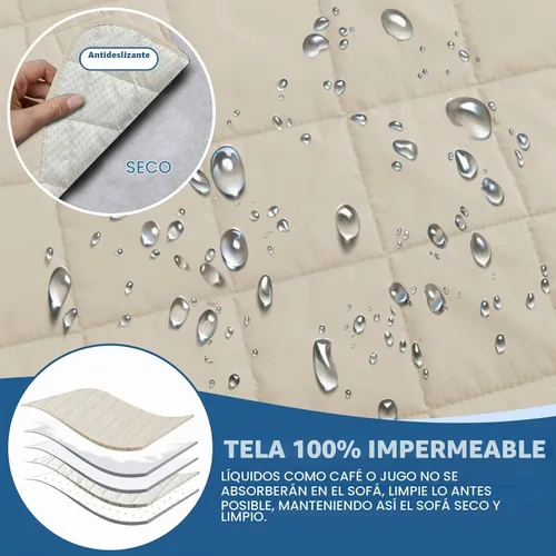 Vista 3 de MAXIJIN Fundas impermeables para sofá de 3 cojines, aptas para mascotas, fundas acolchadas para sofá de 69 pulgadas, lavables, protector de sofá