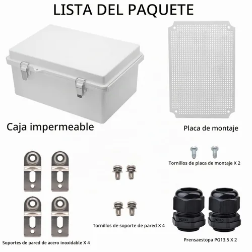 Vista 4 de Caja eléctrica impermeable al aire libre, caja de conexiones resistente a la intemperie, IP67 ABS, interruptor de caja de plástico, enrutador, caja